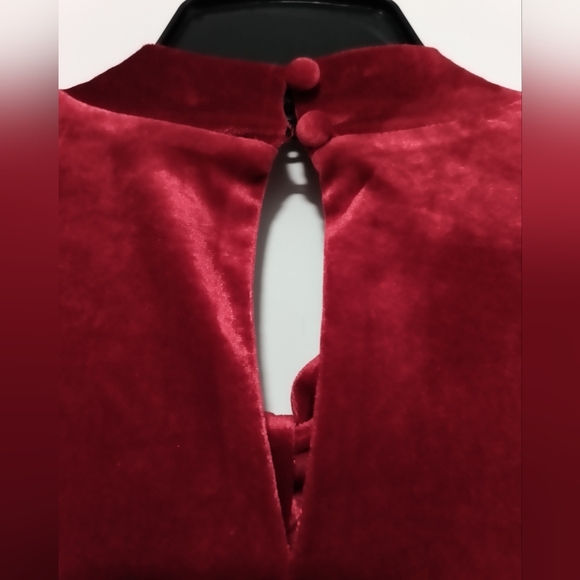 New Red Faux Velvet Dress / Size 1X - Picture 5 of 10
